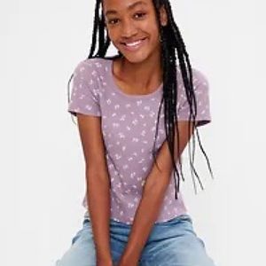 GAP Teen Waffle Purple Floral T-Shirt - NWT